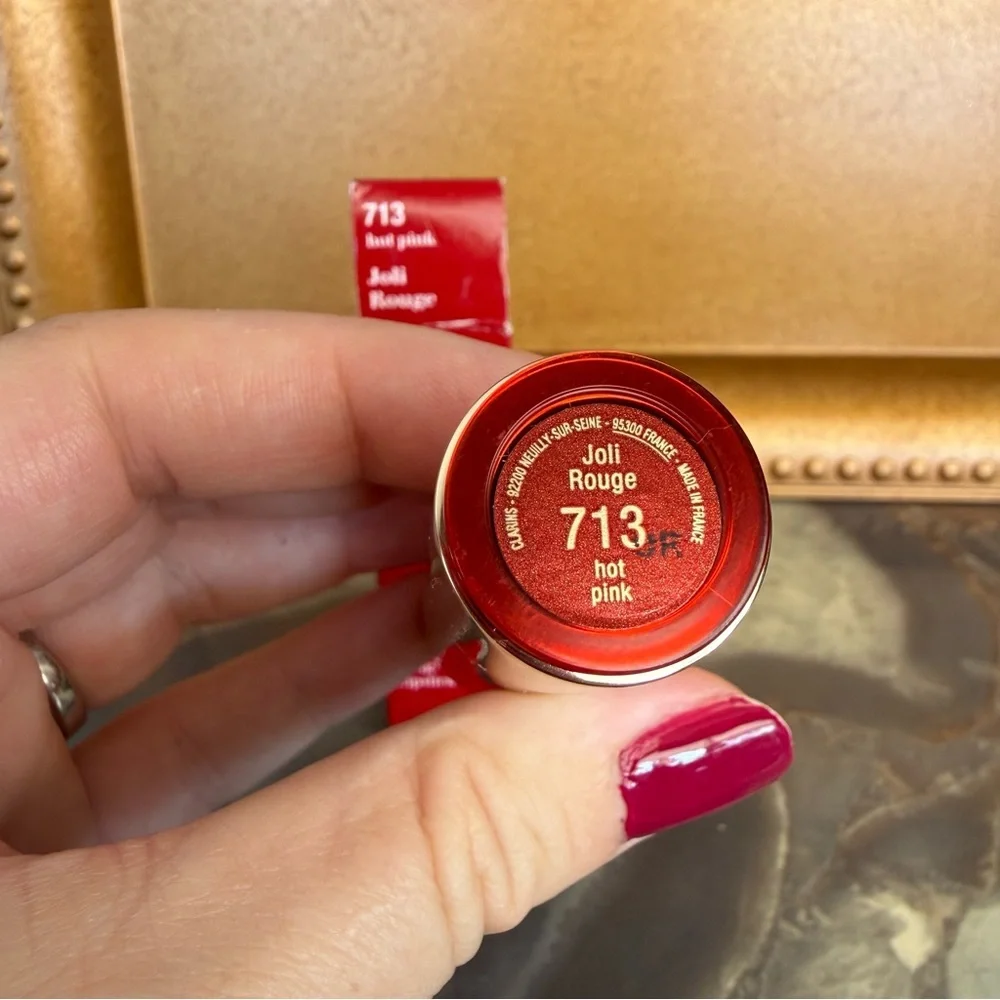NEW Clarins Joli Rouge Hydration Long Wearing Lipstick in Hot Pink - #713